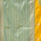 Rajwada Yellow and Green Silk Blend Woven Saree For Women