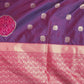 Rajwada Purple and Pink Silk Blend Printed Saree For Women