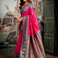 Rajwada Dark Pink Silk Blend Woven Saree For Women