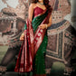 Rajwada Dark Green Silk Blend Woven Saree For Women