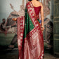 Rajwada Dark Green Silk Blend Woven Saree For Women