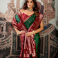 Rajwada Dark Green Silk Blend Woven Saree For Women