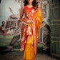 Rajwada Yellow Silk Blend Woven Saree For Women