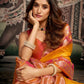 Rajwada Yellow Silk Blend Woven Saree For Women