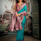 Rajwada Teal Green Silk Blend Woven Saree For Women