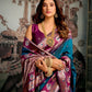 Rajwada Teal Blue Silk Blend Woven Saree For Women