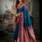 Rajwada Teal Blue Silk Blend Woven Saree For Women