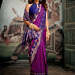 Rajwada Purple Silk Blend Woven Saree For Women