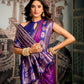 Rajwada Purple Silk Blend Woven Saree For Women