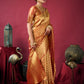 Rajwada Orange Silk Blend Woven Saree For Women