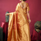 Rajwada Orange Silk Blend Woven Saree For Women