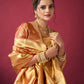 Rajwada Orange Silk Blend Woven Saree For Women
