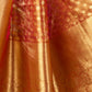 Rajwada Orange Silk Blend Woven Saree For Women
