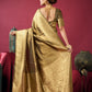 Rajwada Olive Silk Blend Woven Saree For Women