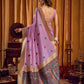 Rajwada Lavender Cotton Blend Woven Saree For Women