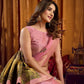 Rajwada Light Pink Cotton Blend Woven Saree For Women