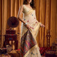 Rajwada Cream Cotton Blend Woven Saree For Women