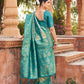 Rajwada Teal Blue Silk Blend Woven Banarasi Saree For Women