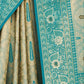 Rajwada Teal Blue Silk Blend Woven Banarasi Saree For Women