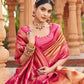 Rajwada Orange Silk Blend Woven Banarasi Saree For Women