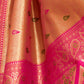 Rajwada Orange Silk Blend Woven Banarasi Saree For Women