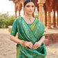 Rajwada Green Silk Blend Woven Banarasi Saree For Women