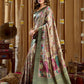 Rajwada Multicolour Silk Blend Printed Banarasi Saree For Women