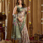 Rajwada Multicolour Silk Blend Printed Banarasi Saree For Women