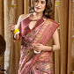 Rajwada Multicolour Silk Blend Printed Banarasi Saree For Women