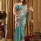Rajwada Multicolour Silk Blend Printed Banarasi Saree For Women