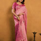 Rajwada Light Pink and Mauve Cotton Blend Woven Saree For Women