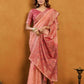 Rajwada Peach and Mauve Cotton Blend Woven Saree For Women