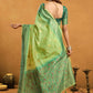 Rajwada Light Green Cotton Blend Woven Saree For Women
