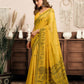 Rajwada Yellow Cotton Blend Printed Saree For Women