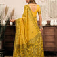 Rajwada Yellow Cotton Blend Printed Saree For Women