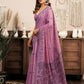 Rajwada Purple Cotton Blend Printed Saree For Women