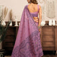 Rajwada Purple Cotton Blend Printed Saree For Women