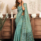 Rajwada Light Blue Cotton Blend Printed Saree For Women