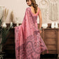 Rajwada Pink Cotton Blend Printed Saree For Women