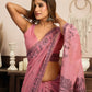 Rajwada Pink Cotton Blend Printed Saree For Women