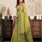 Rajwada Green Cotton Blend Printed Saree For Women