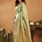 Rajwada Pista Green Silk Blend Woven Saree For Women