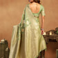 Rajwada Pista Green Silk Blend Woven Saree For Women
