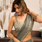 Rajwada Grey Cotton Blend Woven Saree For Women