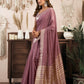Rajwada Mauve Pink Cotton Blend Woven Saree For Women