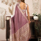Rajwada Mauve Pink Cotton Blend Woven Saree For Women