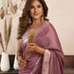 Rajwada Mauve Pink Cotton Blend Woven Saree For Women
