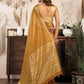Rajwada Yellow Cotton Blend Woven Saree For Women
