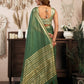 Rajwada Green Cotton Blend Woven Saree For Women
