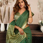Rajwada Green Cotton Blend Woven Saree For Women